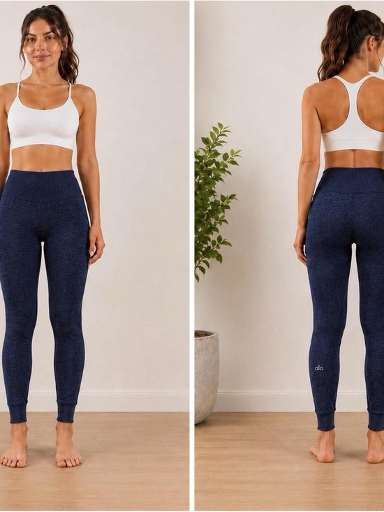 ALO Yoga Pants - ALO Yoga High-Rise Seamless Leggings in Navy